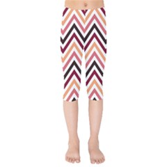 Chevron Iv Kids  Capri Leggings  by GardenOfOphir