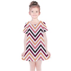 Chevron Iv Kids  Simple Cotton Dress by GardenOfOphir