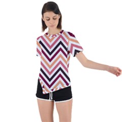 Chevron Iv Asymmetrical Short Sleeve Sports Tee by GardenOfOphir