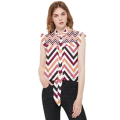 Chevron Iv Frill Detail Shirt by GardenOfOphir