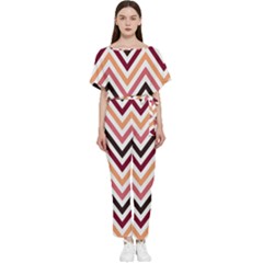 Chevron Iv Batwing Lightweight Chiffon Jumpsuit by GardenOfOphir