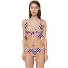 Chevron Iv Low Cut Ruffle Edge Bikini Set by GardenOfOphir