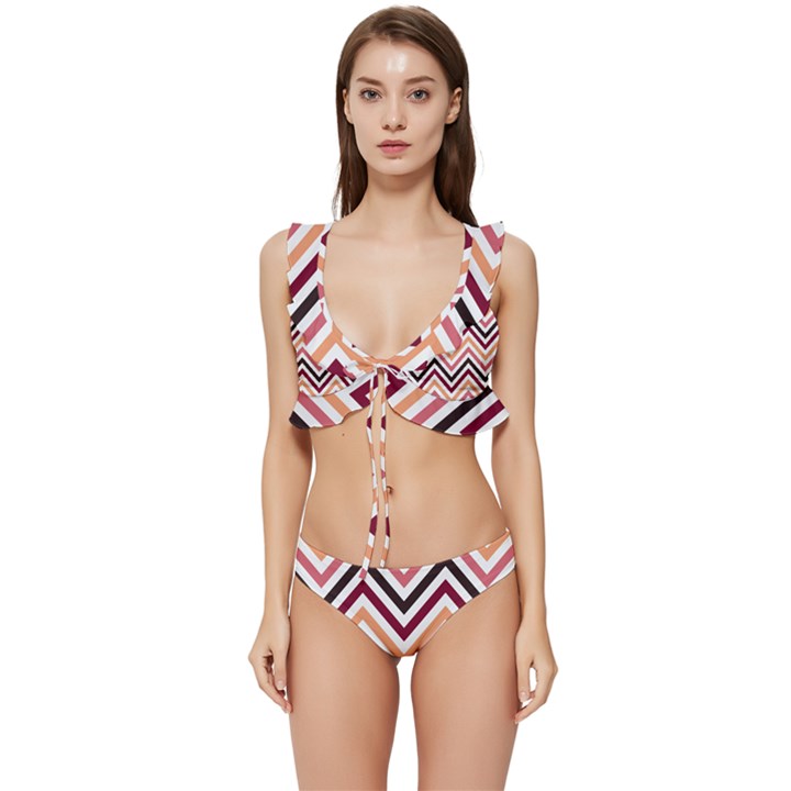 Chevron Iv Low Cut Ruffle Edge Bikini Set