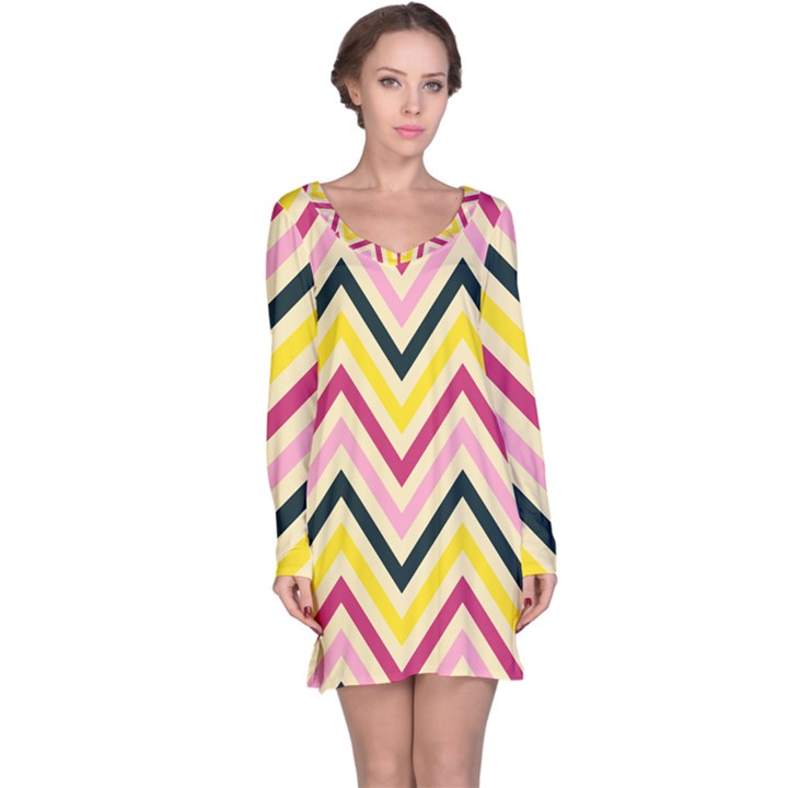 Chevron I Long Sleeve Nightdress