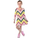 Chevron I Kids  Long Sleeve Velvet Dress View1