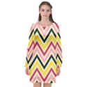 Chevron I Long Sleeve Chiffon Shift Dress  View1