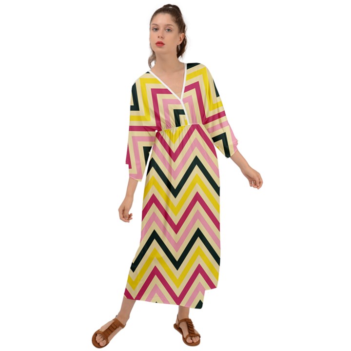 Chevron I Grecian Style  Maxi Dress