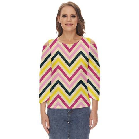 Chevron I Cut Out Wide Sleeve Top by GardenOfOphir