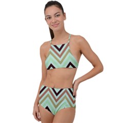 Chevron Iii High Waist Tankini Set by GardenOfOphir