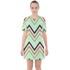 Chevron Iii Sixties Short Sleeve Mini Dress by GardenOfOphir