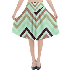 Chevron Iii Flared Midi Skirt by GardenOfOphir