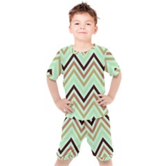 Chevron Iii Kids  Tee And Shorts Set by GardenOfOphir