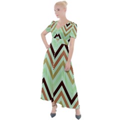 Chevron Iii Button Up Short Sleeve Maxi Dress by GardenOfOphir