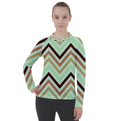 Chevron Iii Women s Pique Long Sleeve Tee by GardenOfOphir