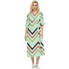 Chevron Iii Double Cuff Midi Dress by GardenOfOphir