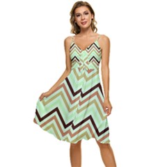 Chevron Iii Sleeveless Tie Front Chiffon Dress by GardenOfOphir