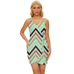 Chevron Iii Wrap Tie Front Dress by GardenOfOphir