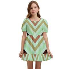 Chevron Iii Kids  Short Sleeve Dolly Dress by GardenOfOphir