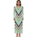 Chevron Iii Long Sleeve Longline Maxi Dress View1