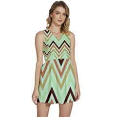 Chevron Iii Sleeveless High Waist Mini Dress by GardenOfOphir