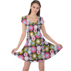 Pretty Flowers Cap Sleeve Dress by GardenOfOphir