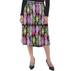 Pretty Flowers Classic Velour Midi Skirt  by GardenOfOphir