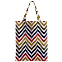 Chevron Ii Zipper Classic Tote Bag by GardenOfOphir