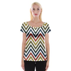 Chevron Ii Cap Sleeve Top by GardenOfOphir