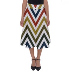 Chevron Ii Perfect Length Midi Skirt by GardenOfOphir