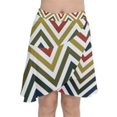 Chevron Ii Chiffon Wrap Front Skirt by GardenOfOphir