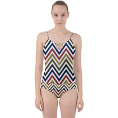 Chevron Ii Cut Out Top Tankini Set by GardenOfOphir