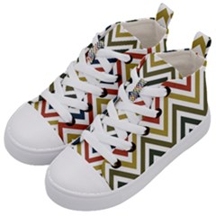 Chevron Ii Kids  Mid-top Canvas Sneakers by GardenOfOphir