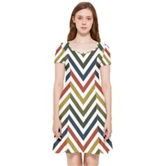 Chevron Ii Inside Out Cap Sleeve Dress by GardenOfOphir