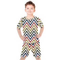 Chevron Ii Kids  Tee And Shorts Set by GardenOfOphir