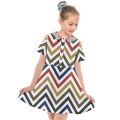 Chevron Ii Kids  Short Sleeve Shirt Dress by GardenOfOphir