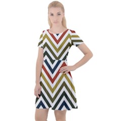 Chevron Ii Cap Sleeve Velour Dress  by GardenOfOphir