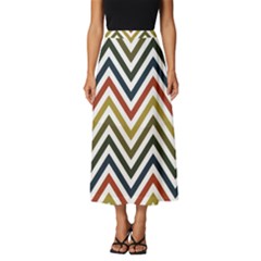 Chevron Ii Classic Midi Chiffon Skirt by GardenOfOphir