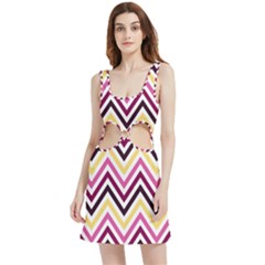 Pretty Chevron Velour Cutout Dress by GardenOfOphir