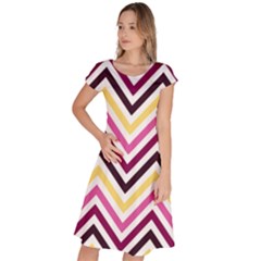 Pretty Chevron Classic Short Sleeve Dress by GardenOfOphir