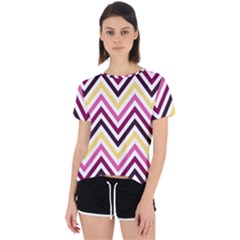 Pretty Chevron Open Back Sport Tee by GardenOfOphir