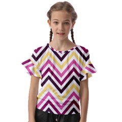 Pretty Chevron Kids  Cut Out Flutter Sleeves by GardenOfOphir