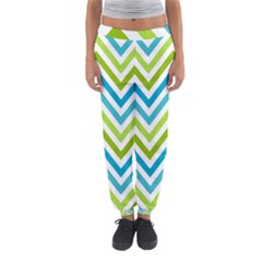 Green Chevron Women s Jogger Sweatpants by GardenOfOphir