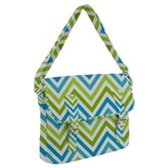 Green Chevron Buckle Messenger Bag by GardenOfOphir