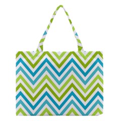 Green Chevron Medium Tote Bag by GardenOfOphir