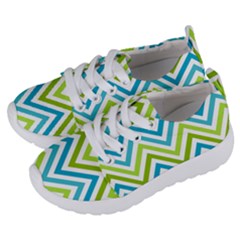 Green Chevron Kids  Lightweight Sports Shoes by GardenOfOphir