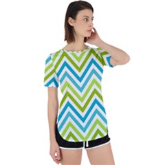 Green Chevron Perpetual Short Sleeve T-shirt by GardenOfOphir