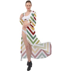 Cevron Maxi Chiffon Beach Wrap by GardenOfOphir