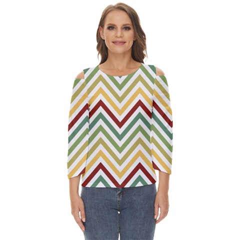 Cevron Cut Out Wide Sleeve Top by GardenOfOphir