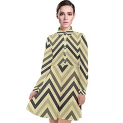 Mute Chevron Long Sleeve Chiffon Shirt Dress by GardenOfOphir