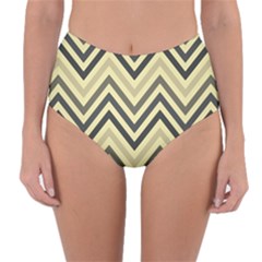 Mute Chevron Reversible High-waist Bikini Bottoms by GardenOfOphir